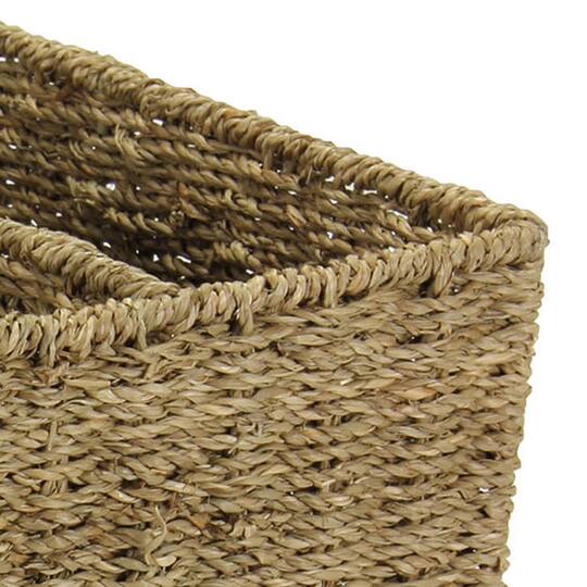 Household Essentials 17" Seagrass Wide Side by Side Magazine Rack